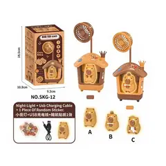 GENERICO - Mini Ventilador Escritorio USB Tematica Capibara Infantil