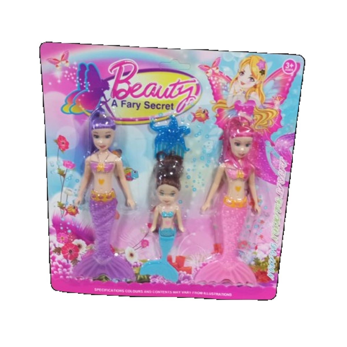 GENERICO - Pack 2 sets juguete sirena para niña