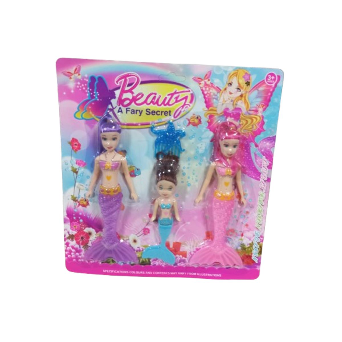 GENERICO - Pack 2 sets juguete sirena para niña