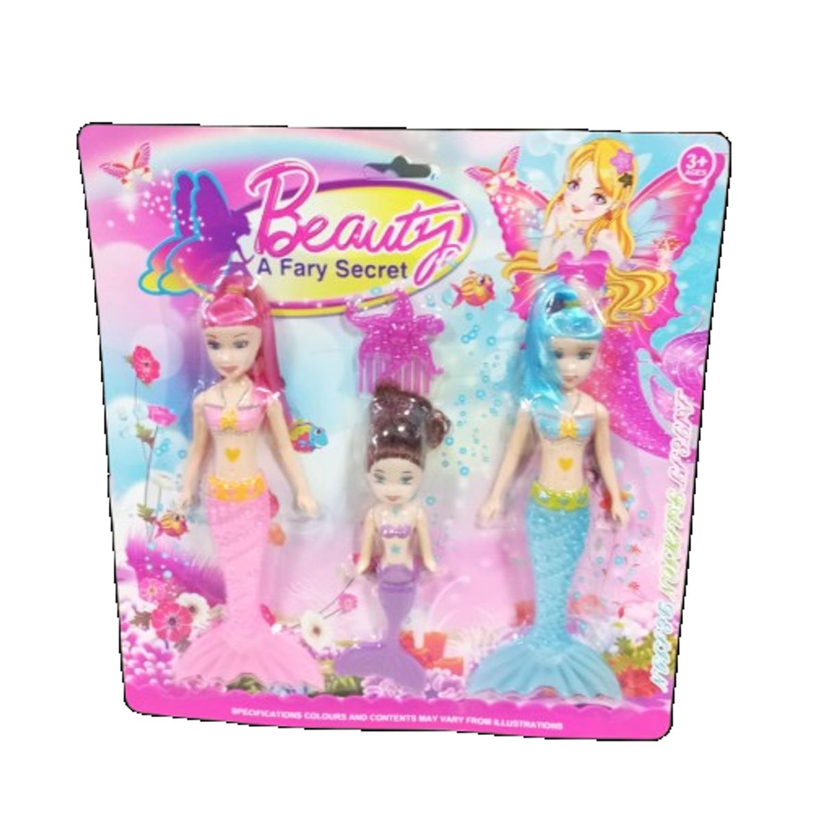 GENERICO - Pack 2 sets juguete sirena para niña