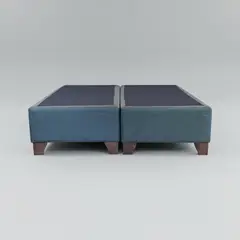BLOCCARE - Base de Cama 2 Plazas Box 30 cm L190 (Gris)- Con Pata de Madera 11 cm (Con Refuerzo)