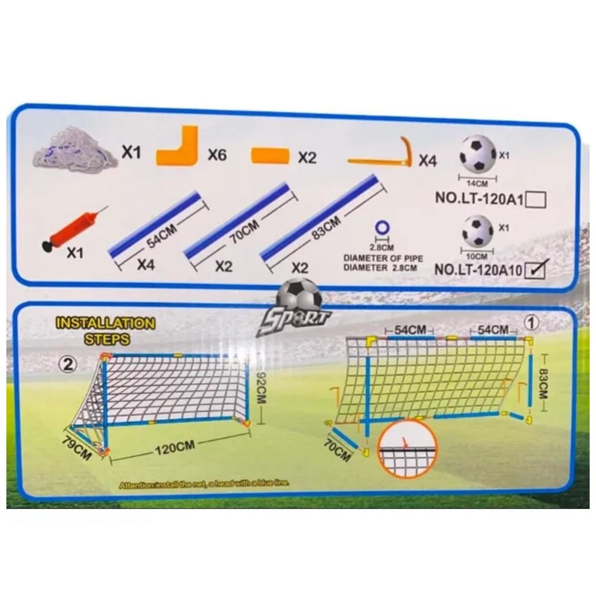 GENERICO - Juguete Arco De Futbol Armable Con Red Y Balon Infantil