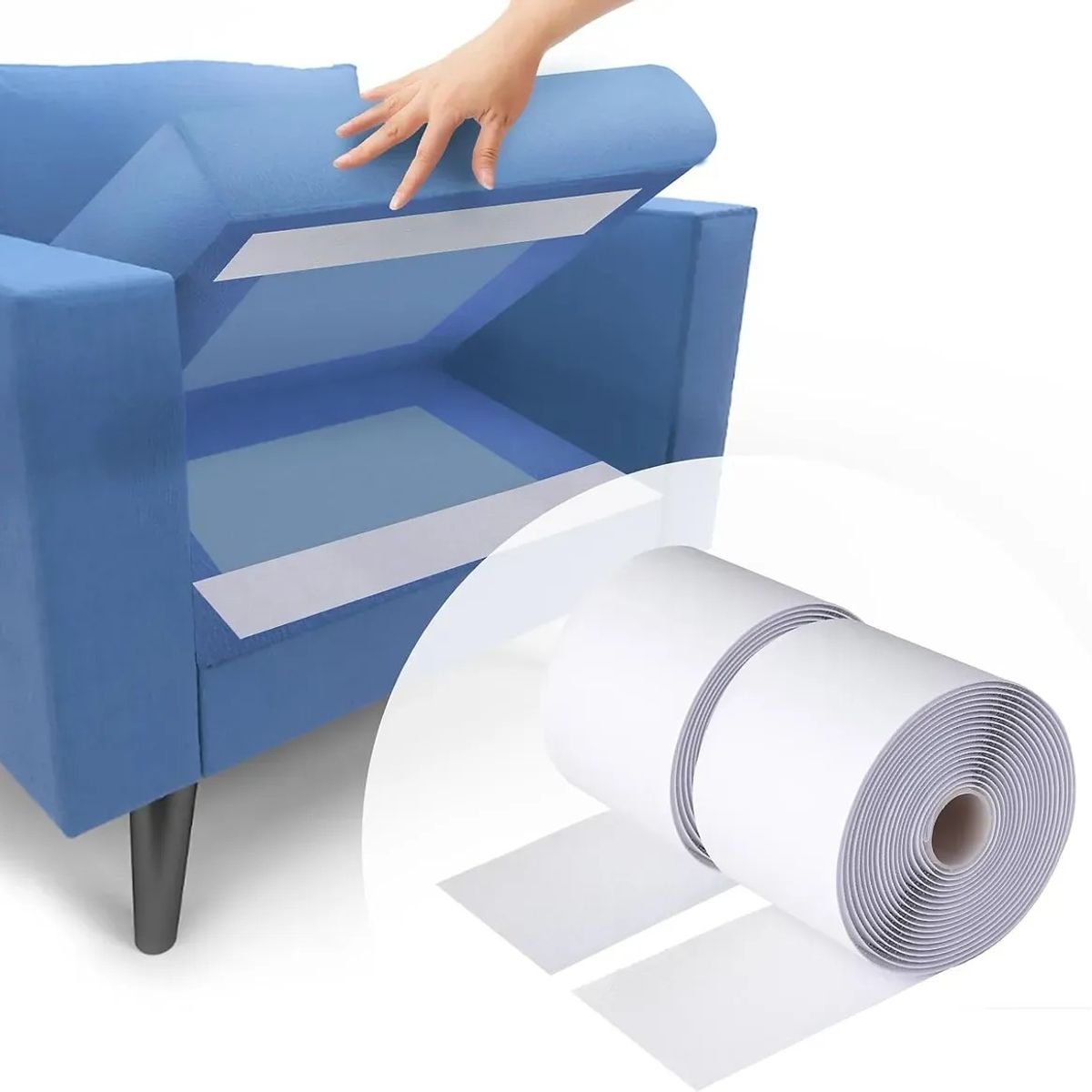 KUANGYE - Rollo Velcro Autoadhesivo 6 Metros Adhesivo 10 Cm Ancho