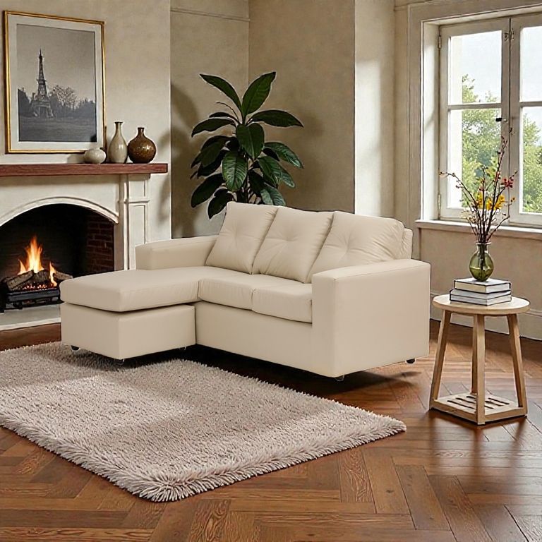 Seccional Emanuel Cuero Sintetico Pu Beige