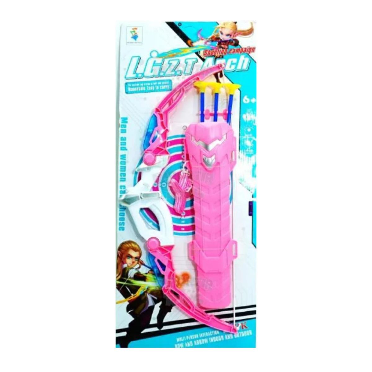 GENERICO - Juguete Arco Y Flechas Con Luces Rosado Infantil