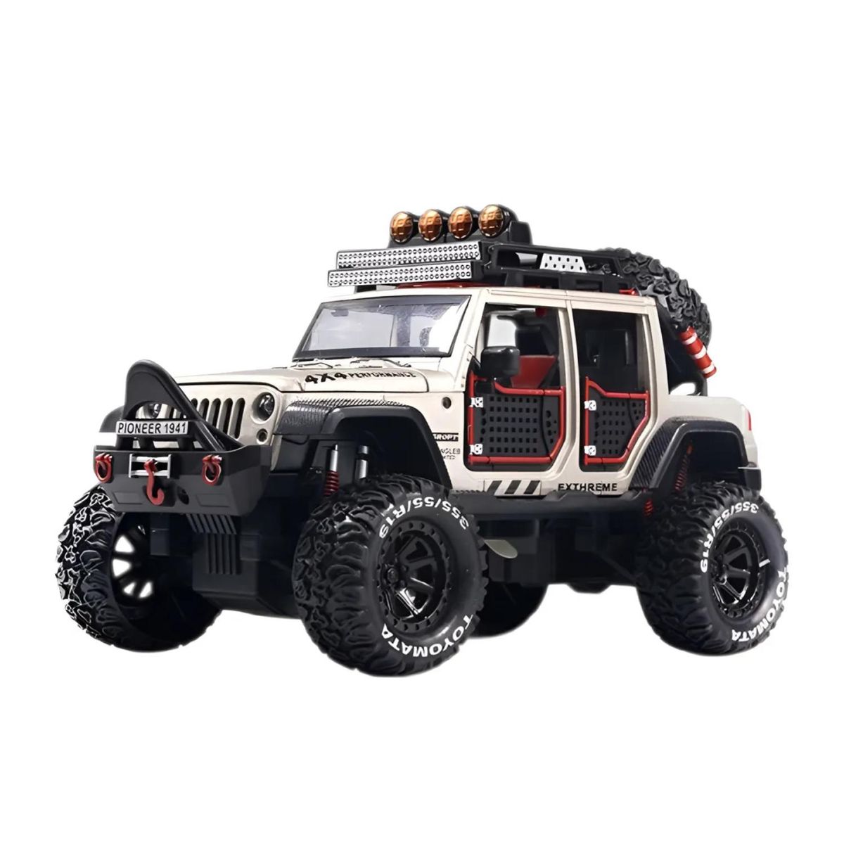 GENERICO - Juguete Auto Jeep Wrangler A Escala 124 Blanco Infnatil