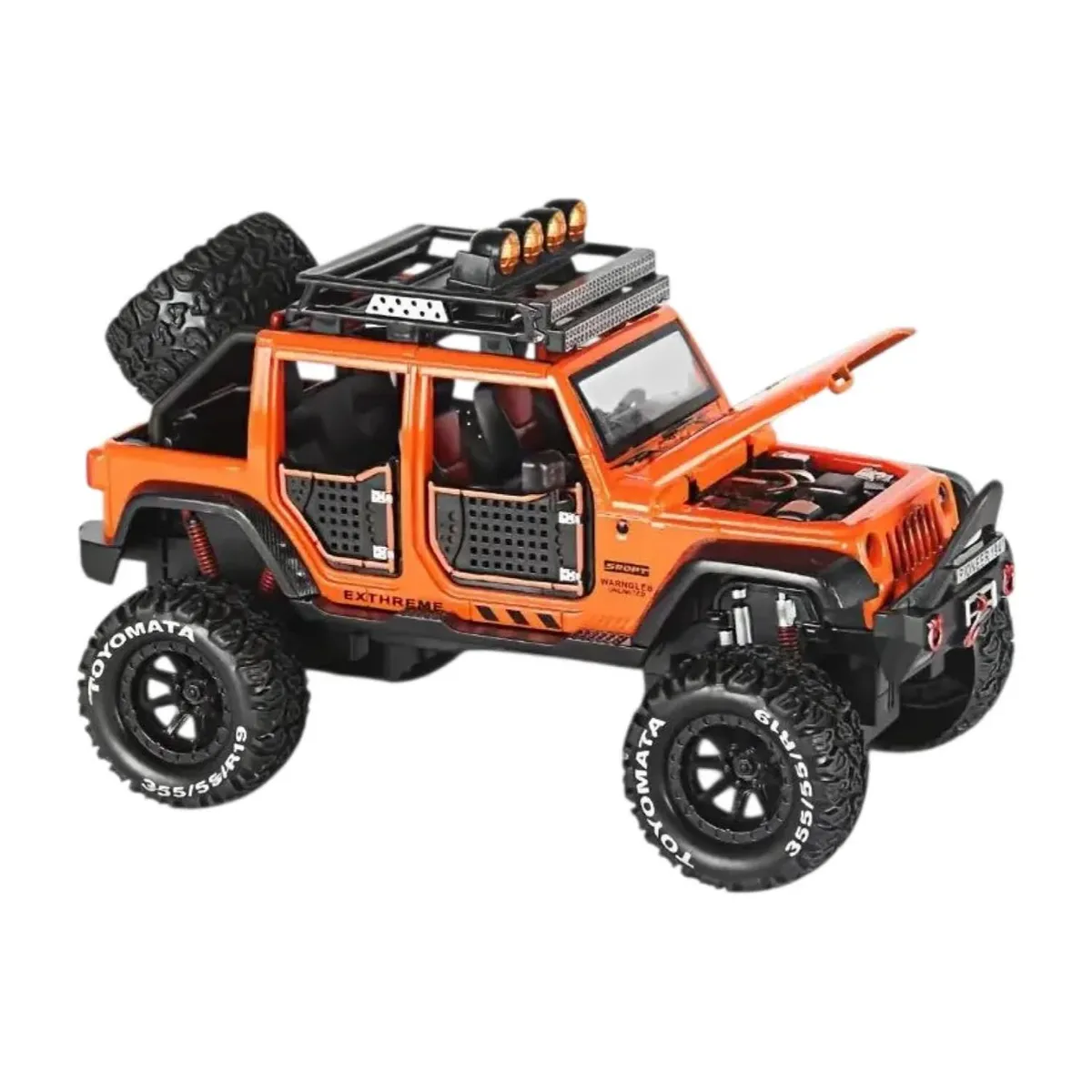 GENERICO - Juguete Auto Jeep Wrangler A Escala 124 Naranja Infnatil