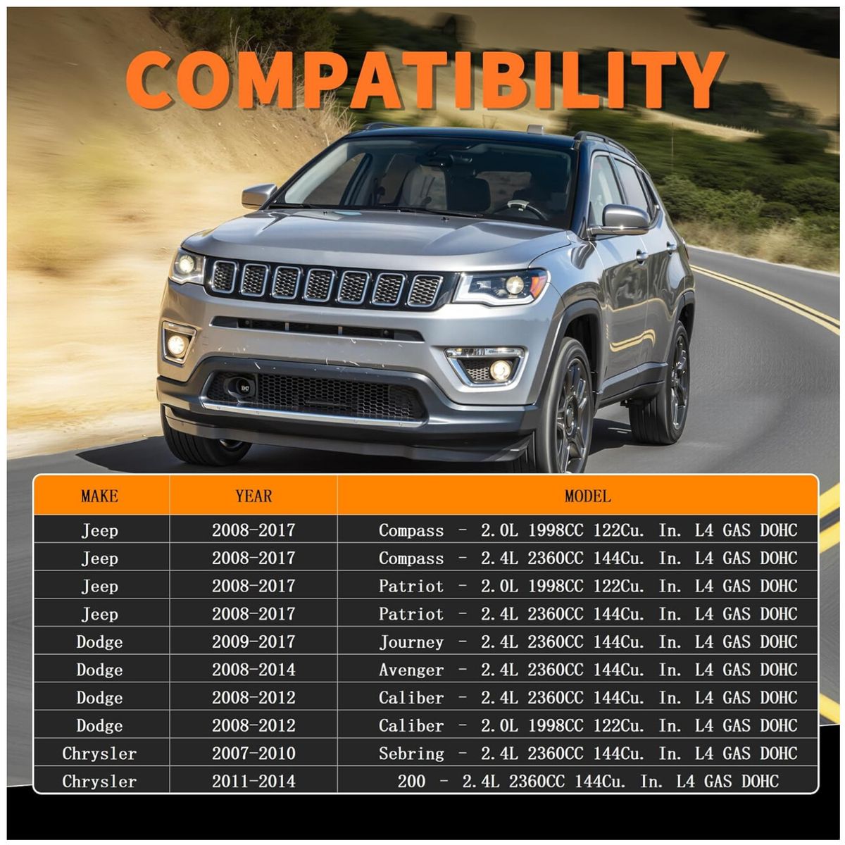 KUANGYE - Kit Correa Accesorio Tensor Para Jeep Compass 20072017