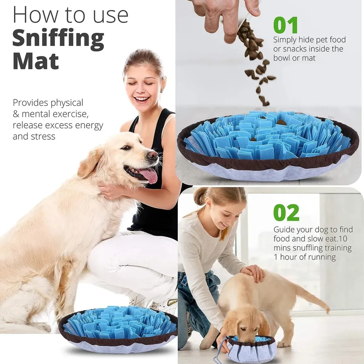 KUANGYE - Alfombra Olfativa Juguetes Interactivos Perros Mascotas 50 Cm