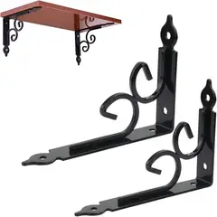 EINICIO - 2 X Soporte Para Repisas Flotantes De Pared Color Negro
