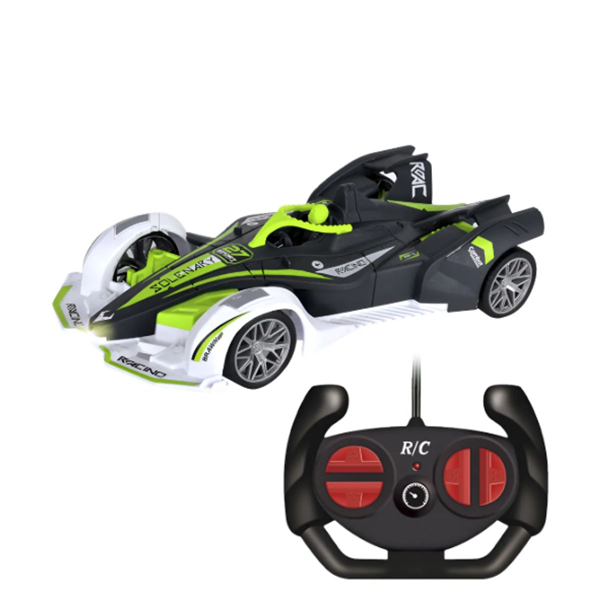 GENERICO - Auto Carrera F1 Radio Control Remoto Luz Verde Lima Carro F1