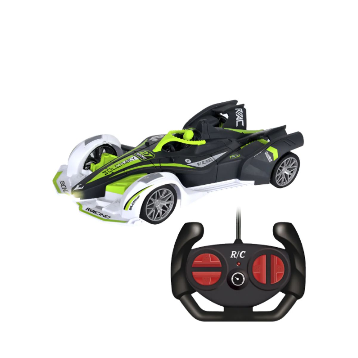 GENERICO - Auto Carrera F1 Radio Control Remoto Luz Verde Lima Carro F1