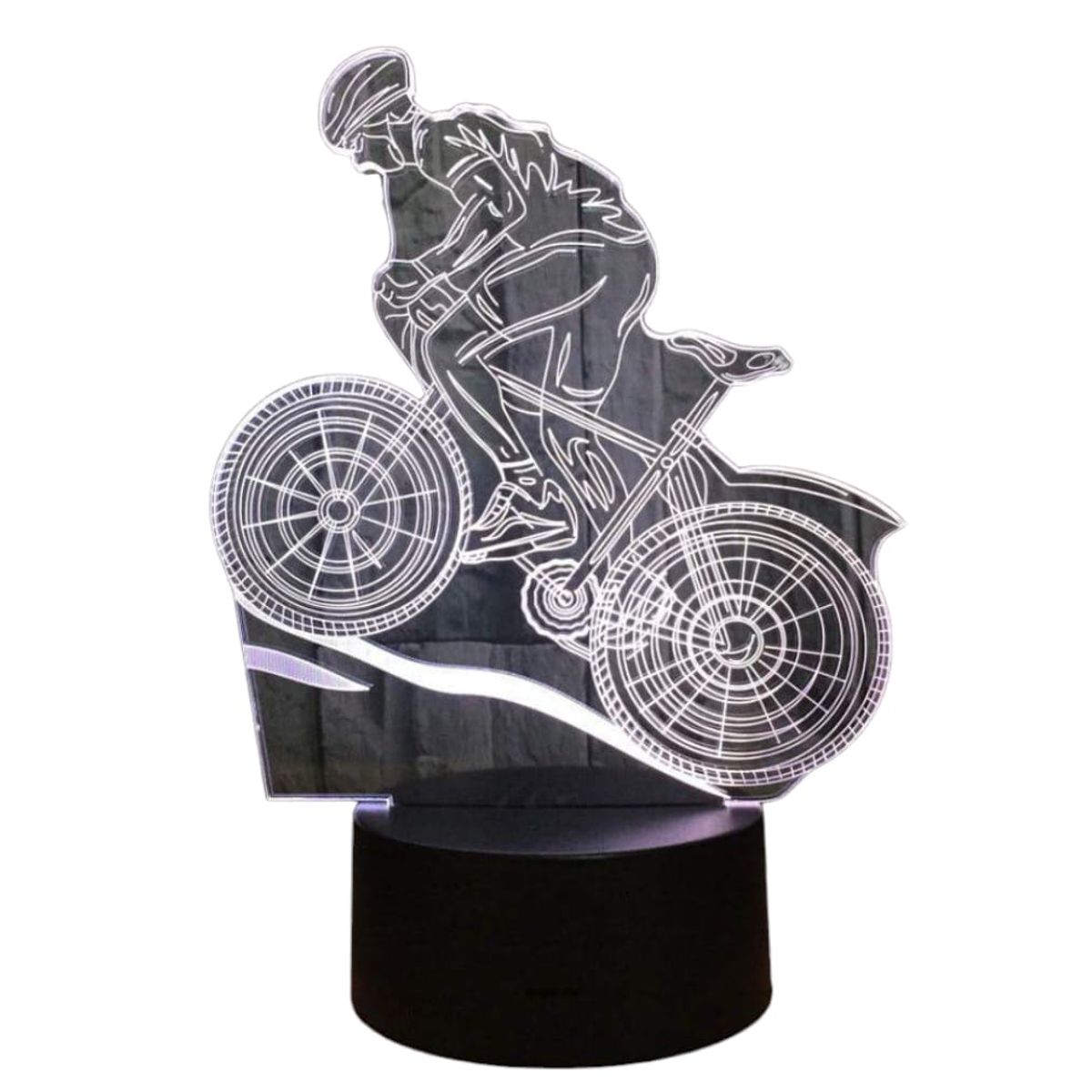 GENERICO - Lampara touch 3D Ciclista De 7 Colores