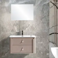 GENERICO - Mueble vanitorio crema 58x45.5x48 cm con espejo Casa VIVA