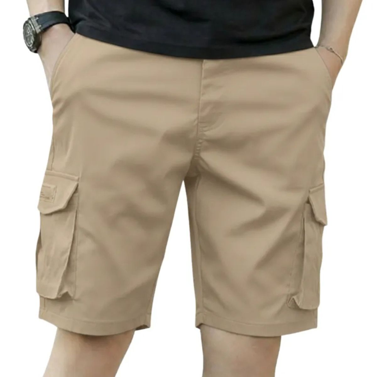 LOOK SHOP - Short Bermuda Cargo Hombre Pantalón Corto Bolsillos K33