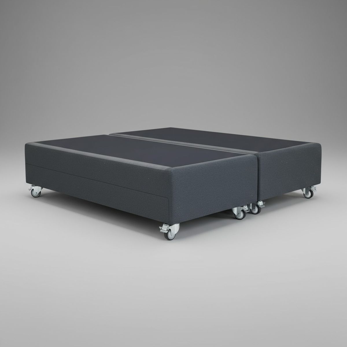 BLOCCARE - Base de Cama King Box 30 cm (Gris)- Con Rueda Deluxe (Con Refuerzo)
