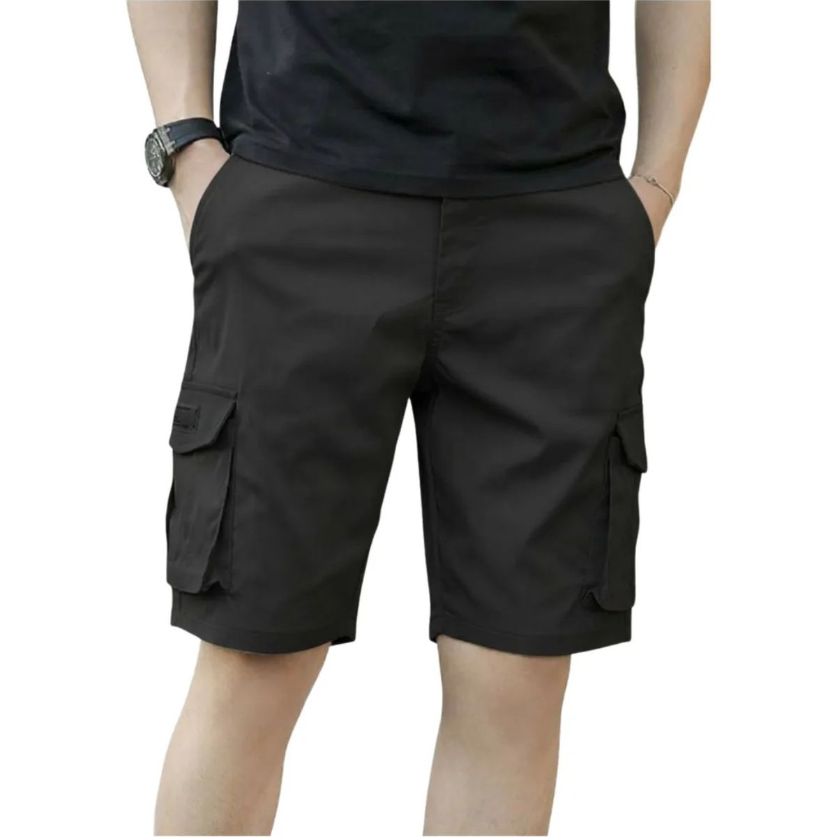 LOOK SHOP - Short Bermuda Cargo Hombre Pantalón Corto Bolsillos K33