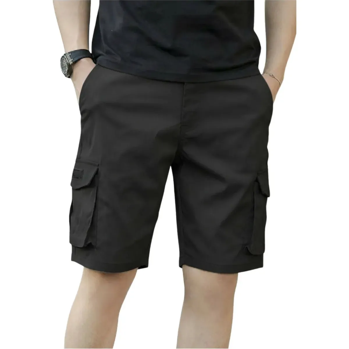 LOOK SHOP - Short Bermuda Cargo Hombre Pantalón Corto Bolsillos K33