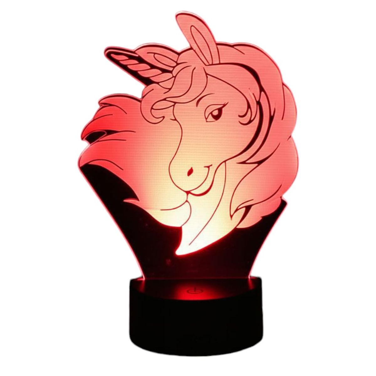 GENERICO - Lampara touch 3D Cabeza de Unicornio De 7 Colores