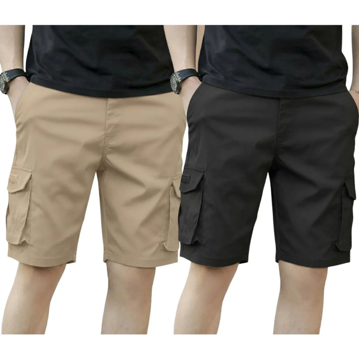 LOOK SHOP - Pack 2 Short Bermuda Cargo Hombre. Pantalón Corto. Bolsillos K33
