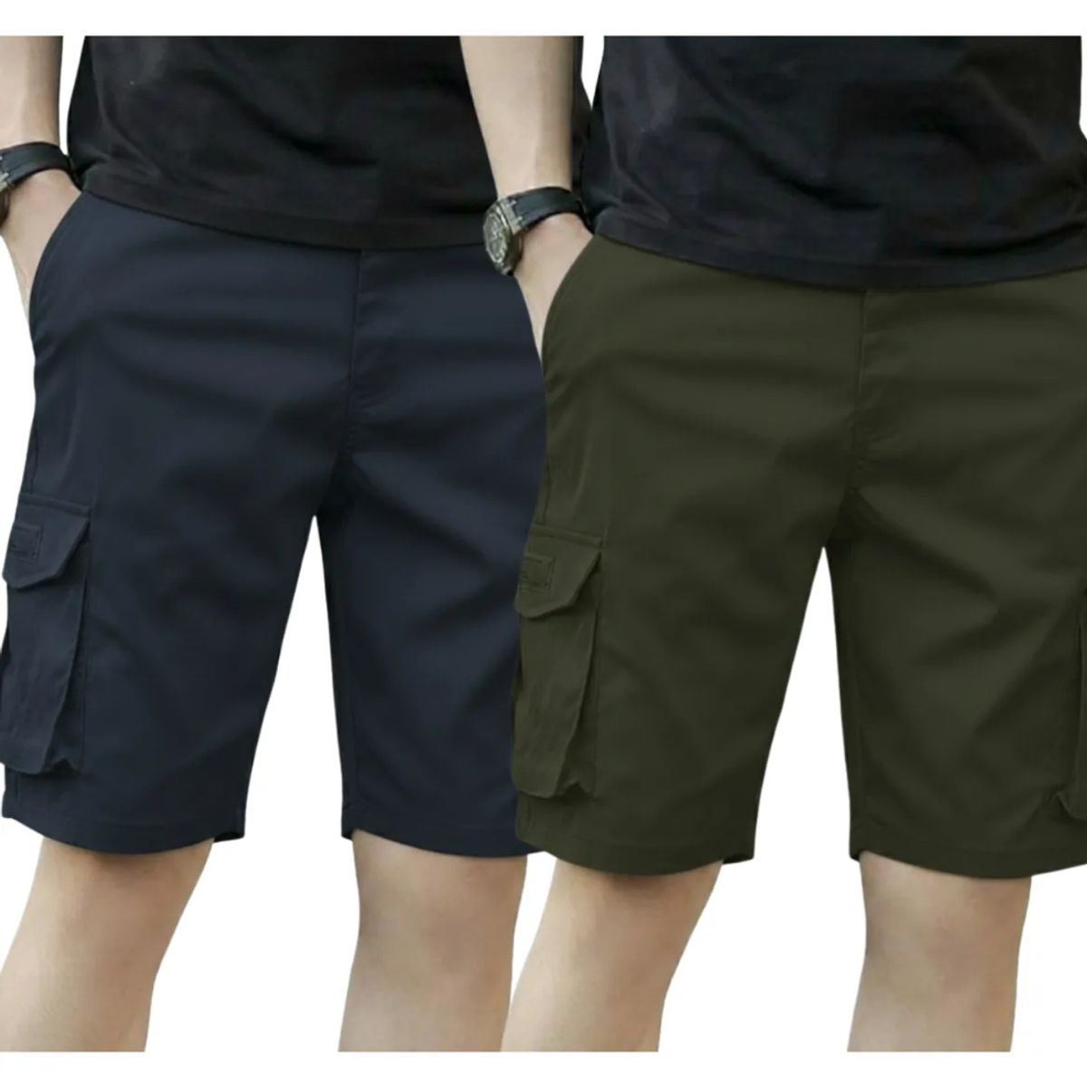 LOOK SHOP - Pack 2 Short Bermuda Cargo Hombre. Pantalón Corto. Bolsillos K33