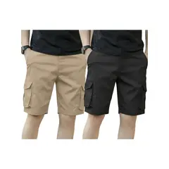 LOOK SHOP - Pack 2 Short Bermuda Cargo Hombre. Pantalón Corto. Bolsillos K33