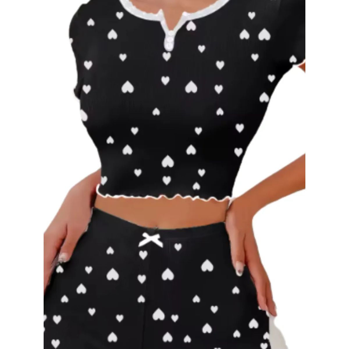 LOOK SHOP - Pijama Corto Lola Juvenil. Conjunto Short Y Polera Mujer. 618