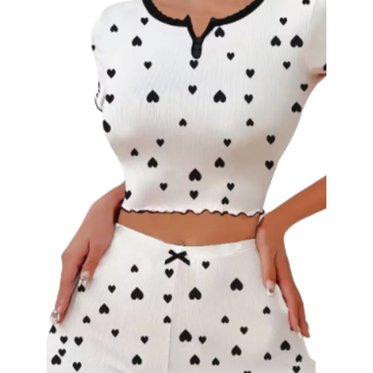 LOOK SHOP - Pijama Corto Lola Juvenil. Conjunto Short Y Polera Mujer. 618