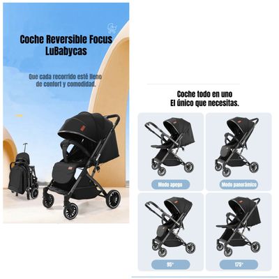 Imagen 2 del producto Coche Paseo Reversible Con Mosquitero Focus Negro