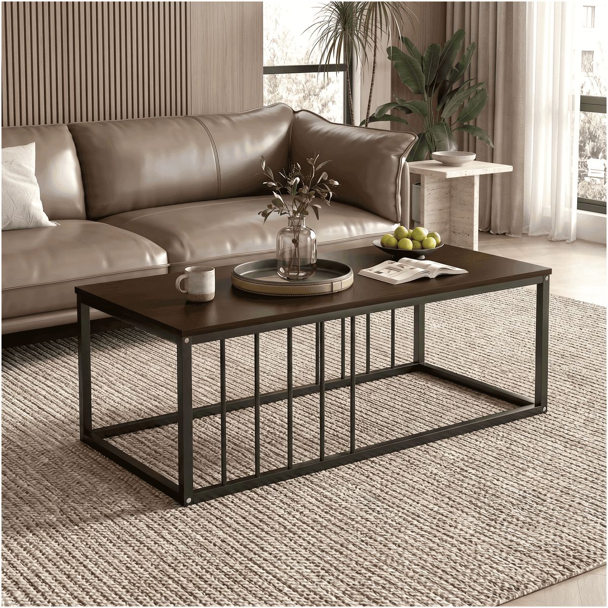 HOMER DESIGN - Mesa De Centro Minimalista Con Cubierta De Melamina 15 Mm