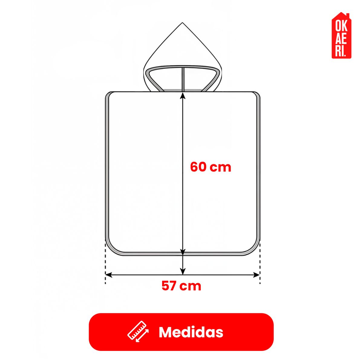 OKAERI - TOALLA DE BAÑO / PLAYA CON CAPUCHA NIÑAS Y NIÑOS - Azul