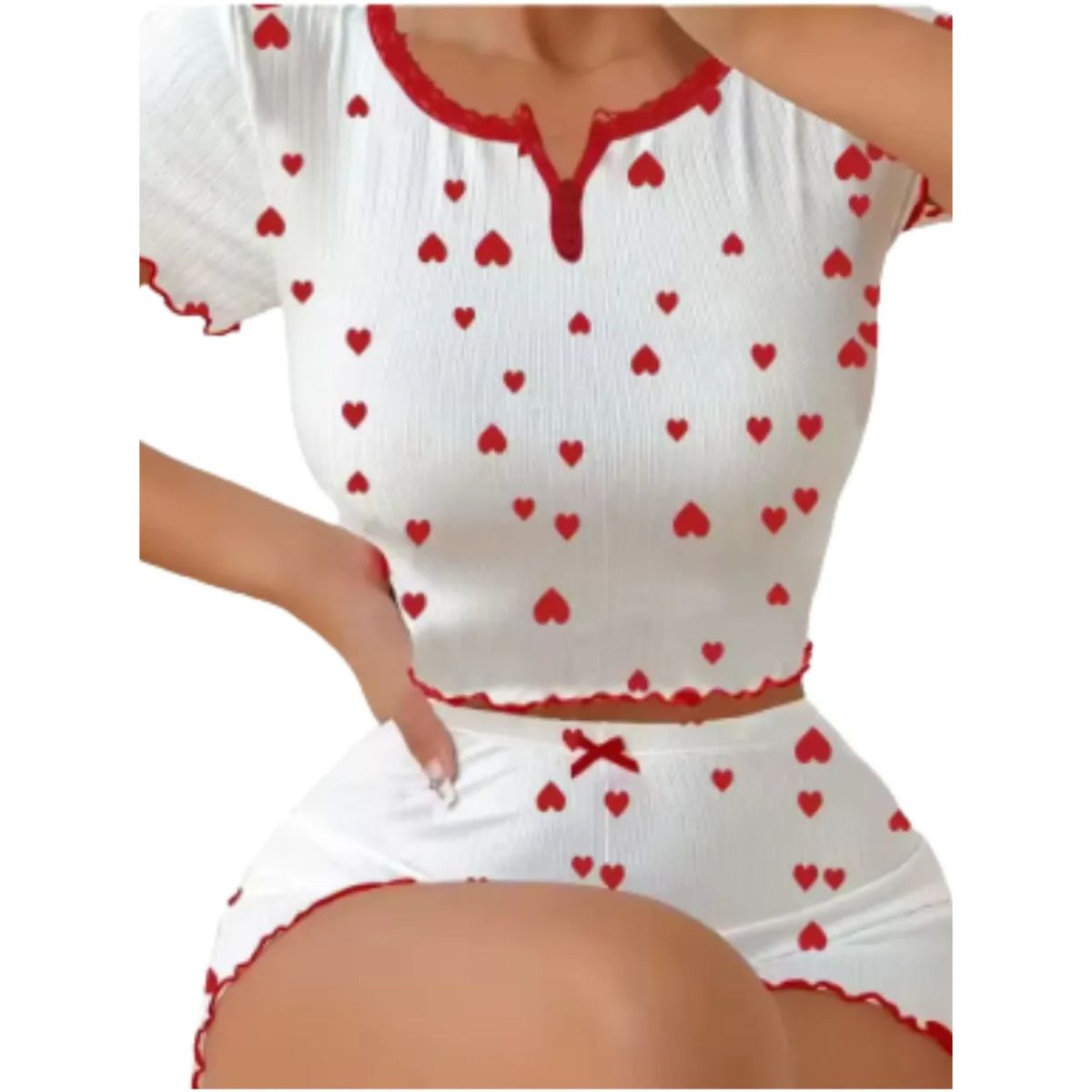 LOOK SHOP - Pijama Corto Lola Juvenil. Conjunto Short Y Polera Mujer. 618