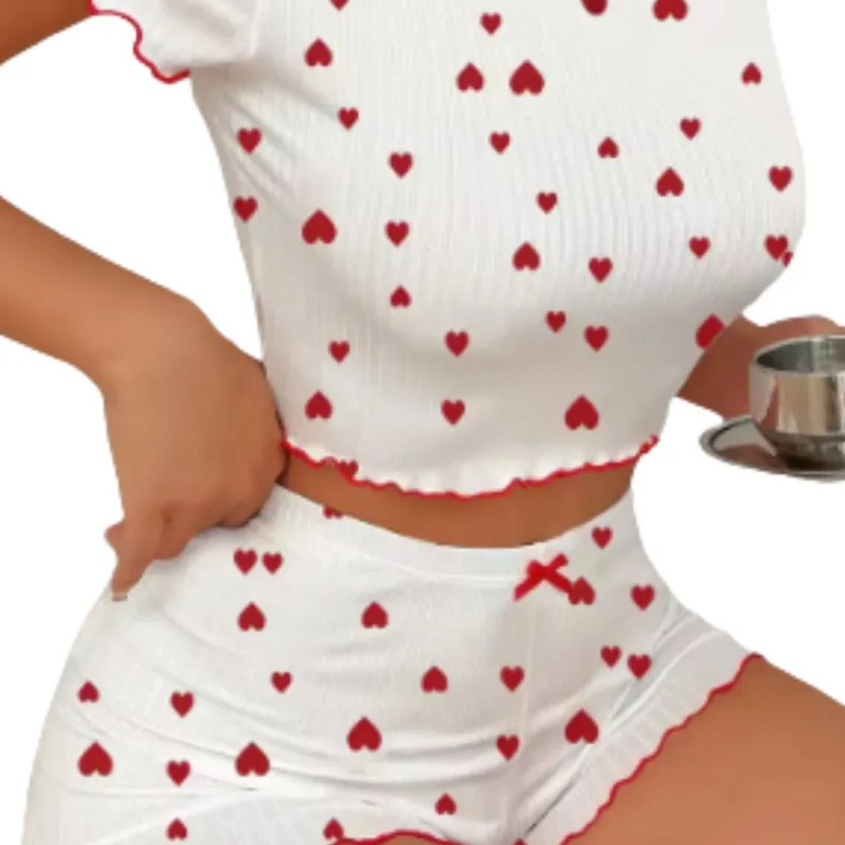 LOOK SHOP - Pijama Corto Lola Juvenil. Conjunto Short Y Polera Mujer. 618