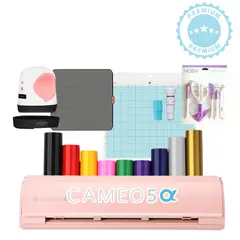 SILHOUETTE - Cameo 5 alpha rosada + mini hoby press KP1