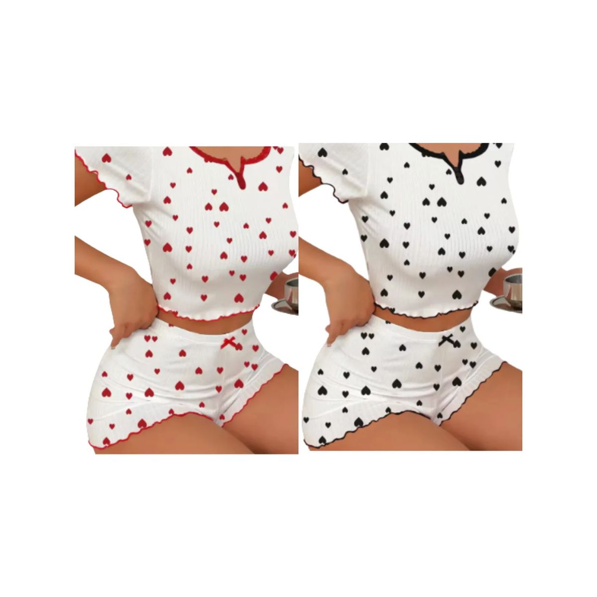 LOOK SHOP - Pack 2 Pijama Corto Lola Juvenil. Conjunto Short Y Polera 618