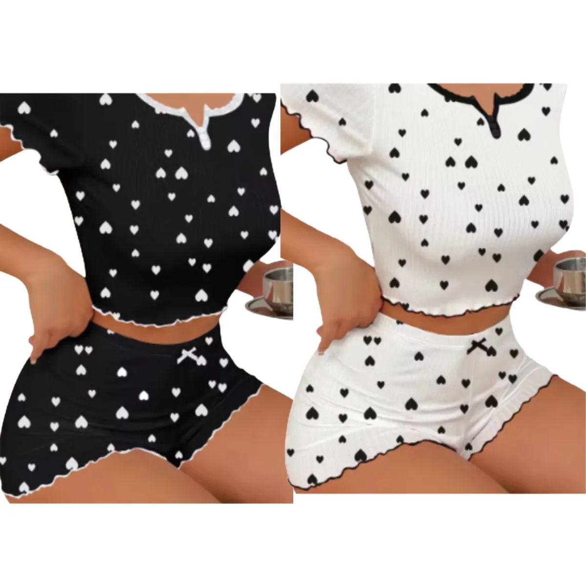 LOOK SHOP - Pack 2 Pijama Corto Lola Juvenil. Conjunto Short Y Polera 618