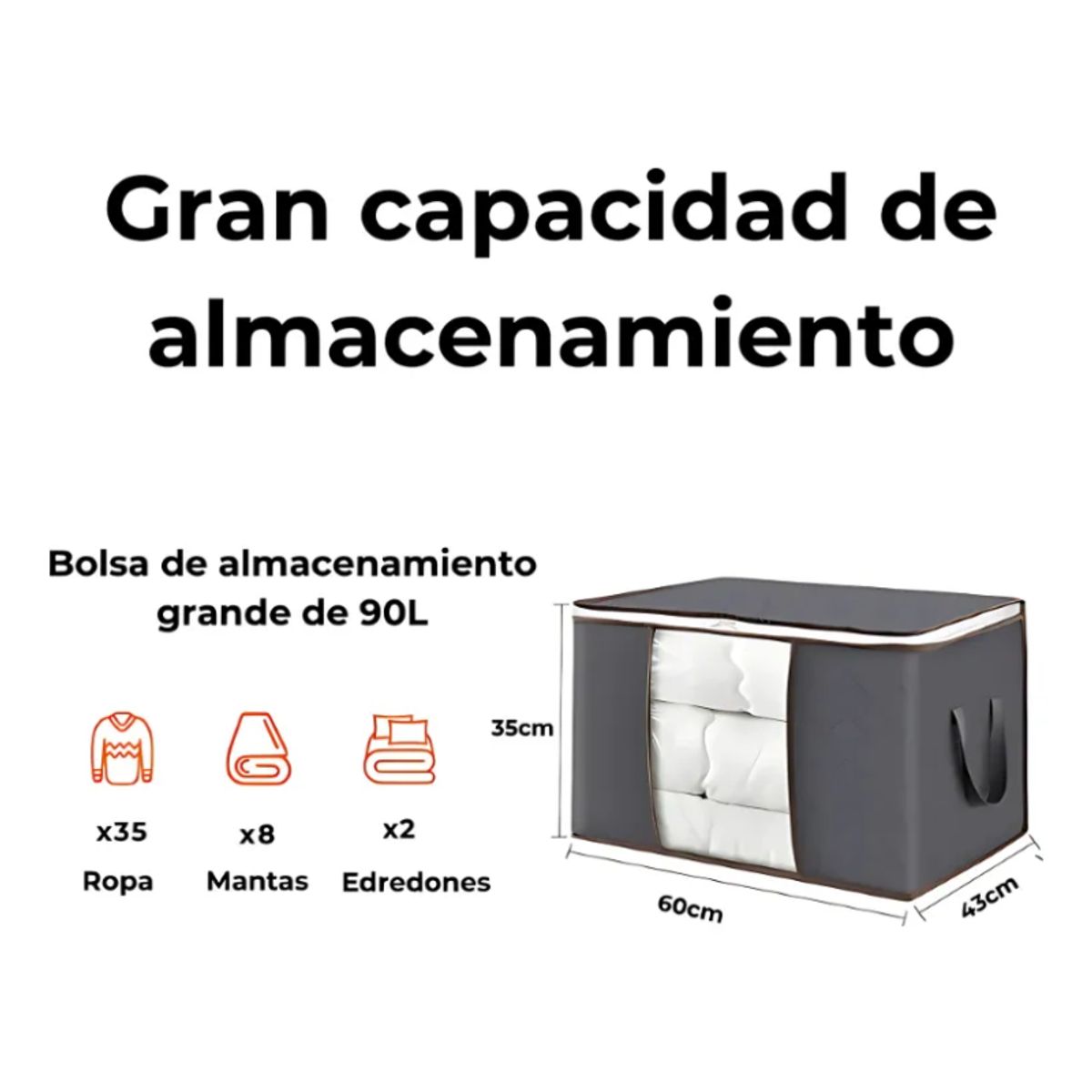 BELIDASHOP - 3 Bolsas Organizadoras De Almacenamiento Para Ropa 60l