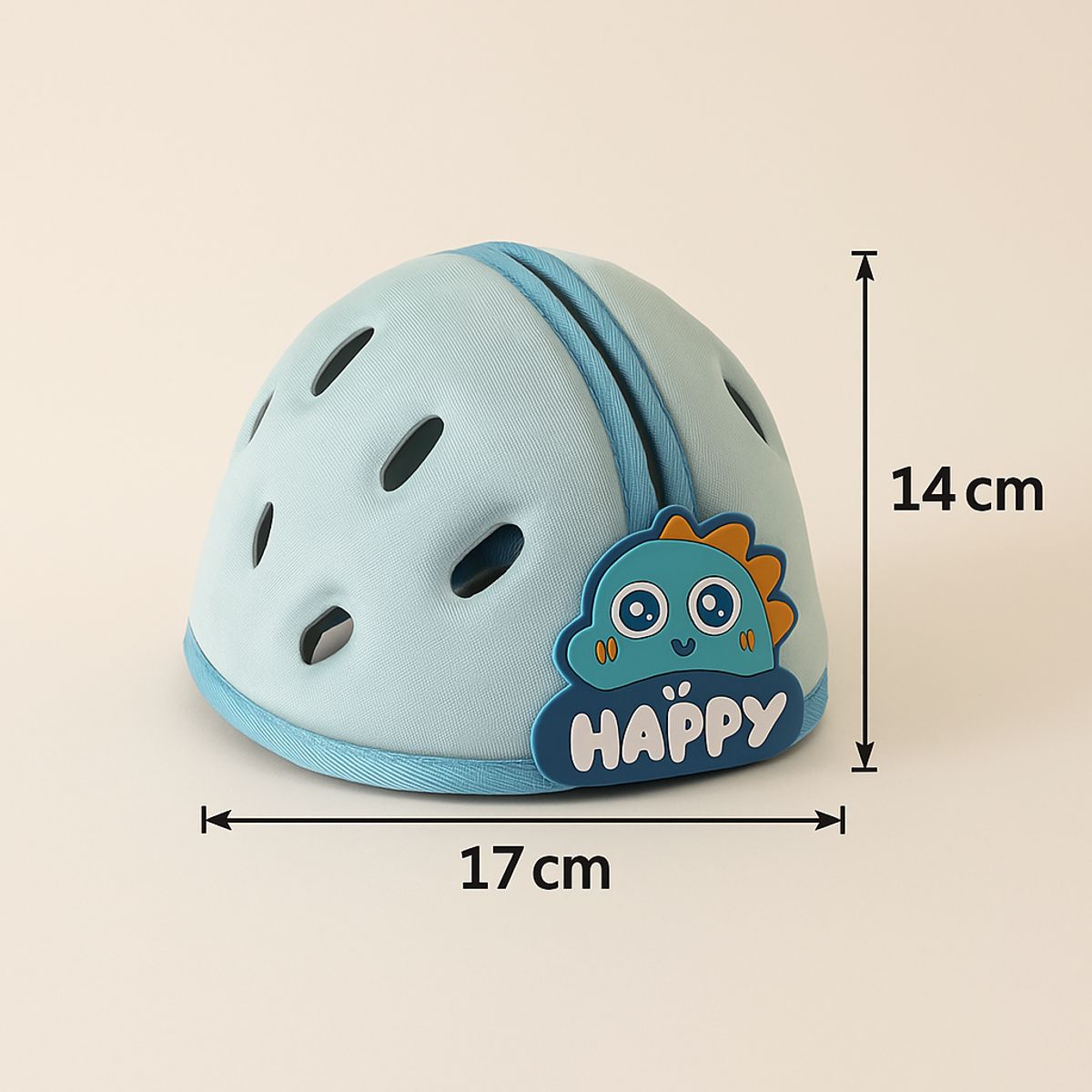 LLEGO UNO - Casco Bebe Protector Cabeza Antigolpe Gateo Primeros Pasos Azul Claro Dino Happy Celeste