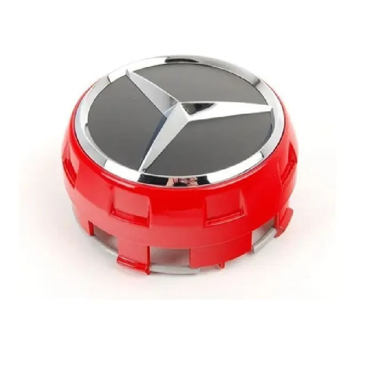 GENERICO - 1Tapa Centro Cubo de Llanta para Mercedes Amg 75mm Rojo