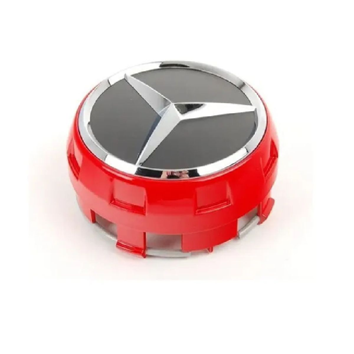 GENERICO - 1Tapa Centro Cubo de Llanta para Mercedes Amg 75mm Rojo