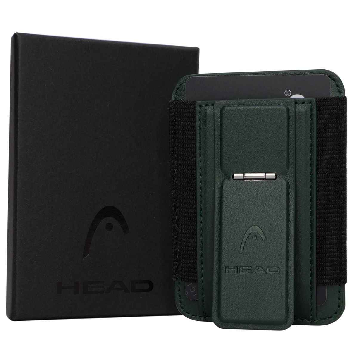 HEAD - Billetera Tarjetero Elástico Magnético Boxter Verde Head