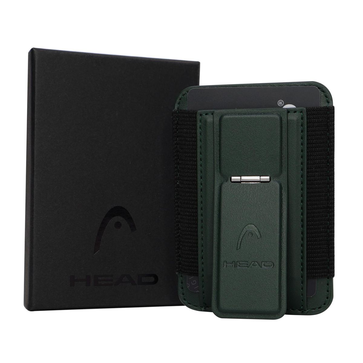 HEAD - Billetera Tarjetero Elástico Magnético Boxter Verde Head