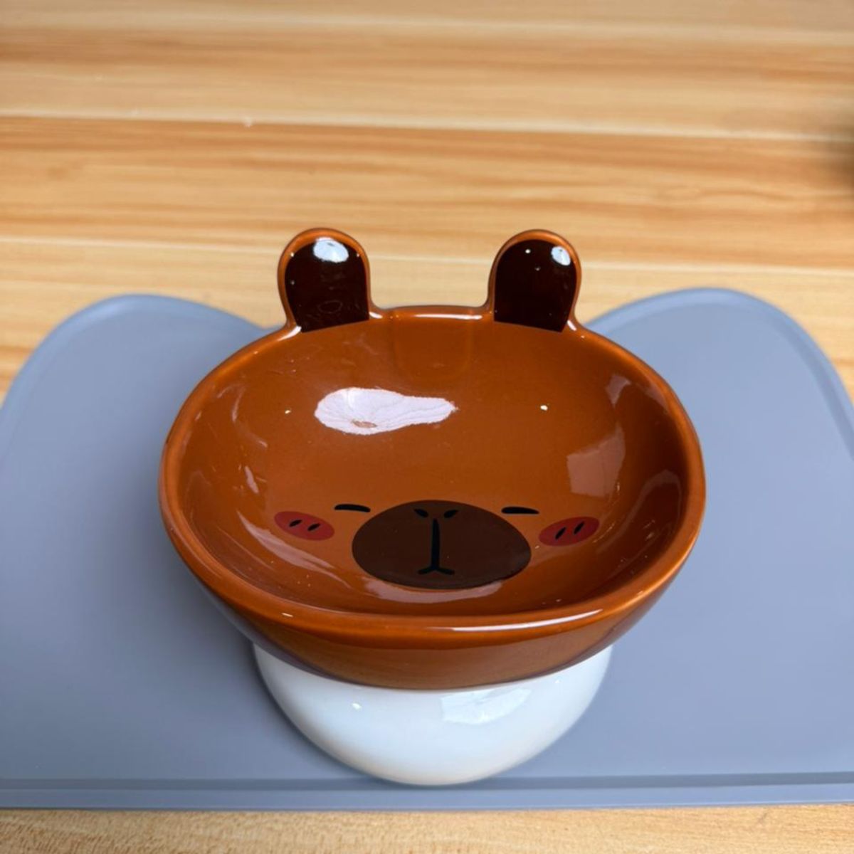 SUKEA - Plato Comida Mascotas Gato Perro Pequeño Antiestrés Colores Marron
