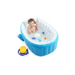 GENERICO - Bañera Inflable Para Bebe Inflable Portatil Tina Cinflador Celeste Unicolor
