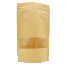 GENERICO - Pack X50 Bolsas 23X35 DoyPack Hermético Kraft Con Ventana