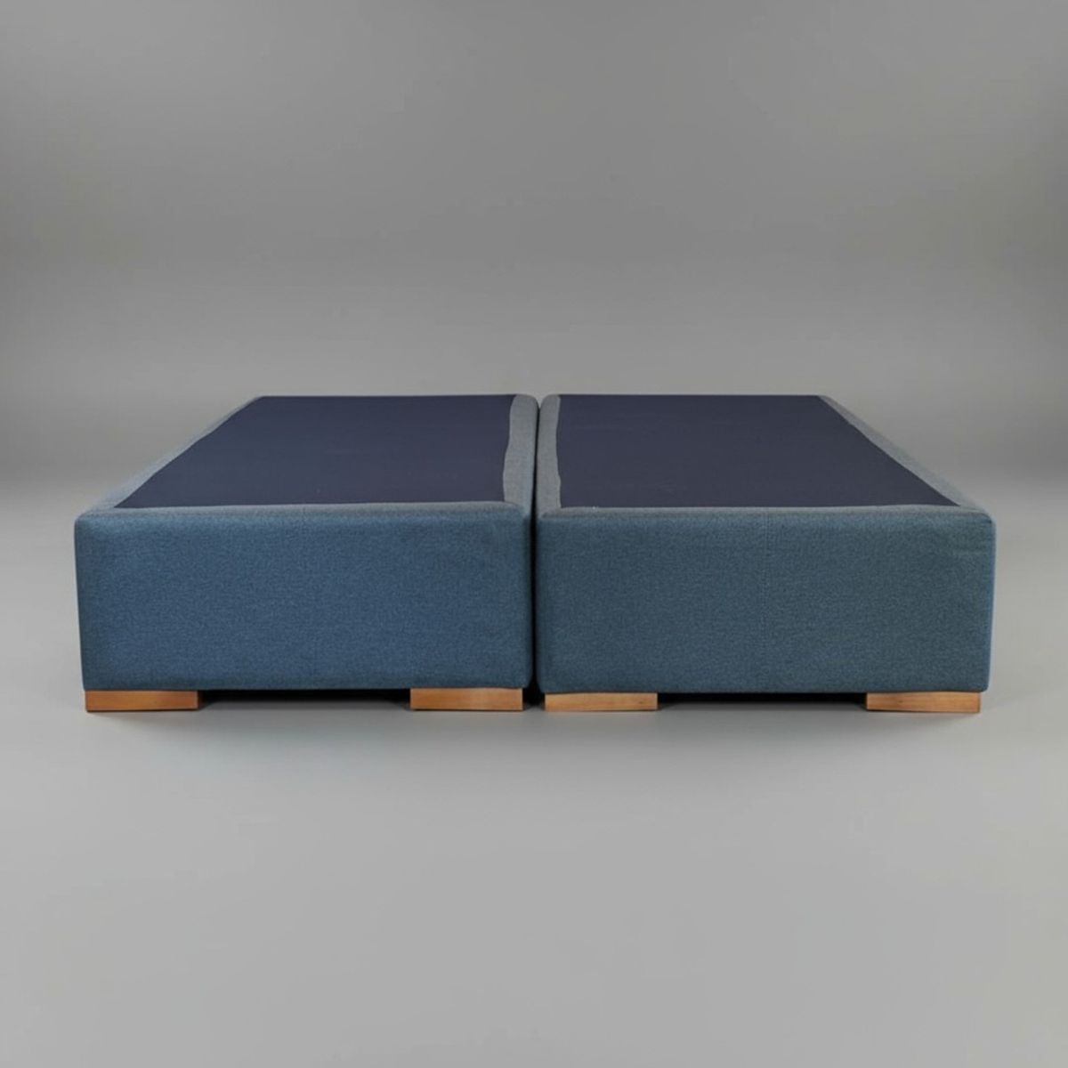 BLOCCARE - Base de Cama Full Dividida Box 30 cm L190 (Gris)- Con Pata de Madera 4.5 cm (Con Refuerzo)