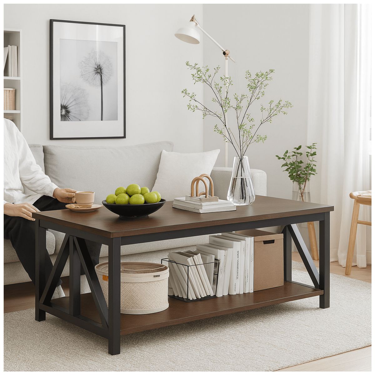 HOMER DESIGN - Mesa De Centro Minimalista Con Cubierta De Melamina 15 Mm