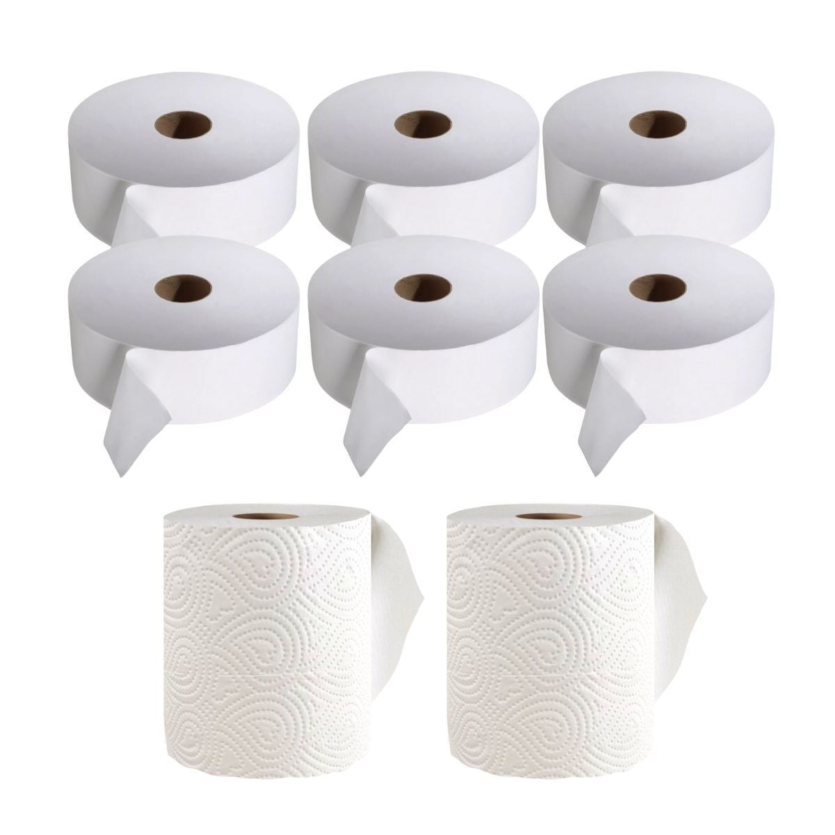 GENERICO - Papel Higiénico X6 Rollos + Toalla De Papel X2 Rollos Pack