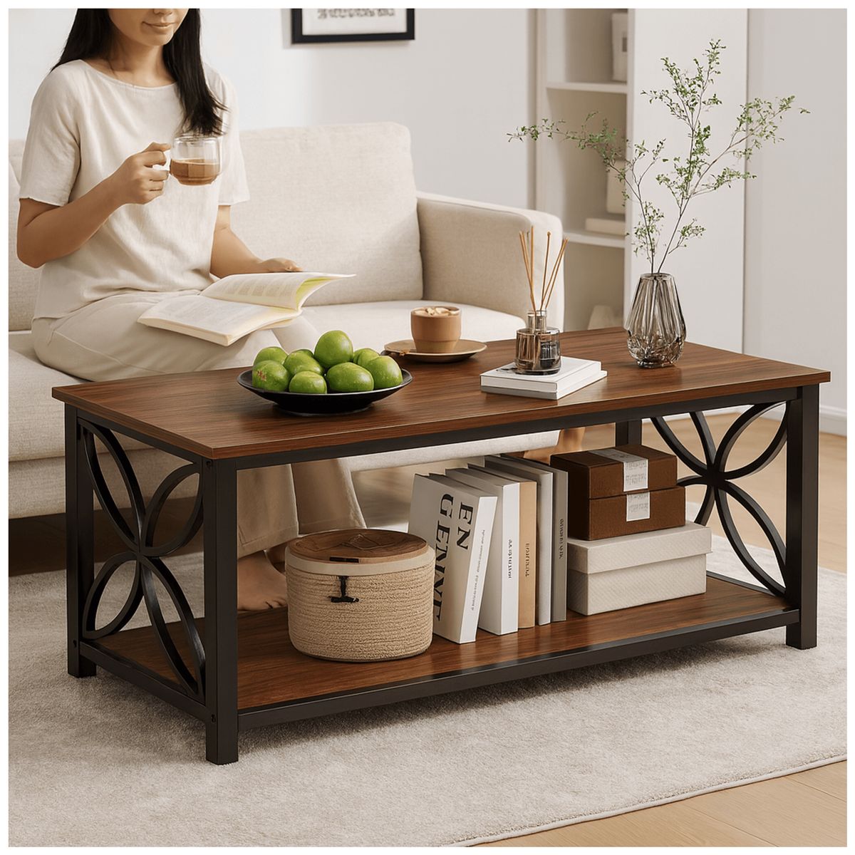 HOMER DESIGN - Mesa De Centro Minimalista Con Cubierta De Melamina 15 Mm