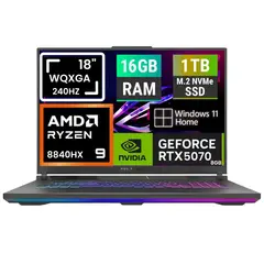 ASUS - NOTEBOOK GAMER Rog Strix G18 2025 WQXGA 240hZ Ryzen 9 8840hx SSD 1tb/16GB Rtx 5070 8GB